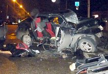 Ночное ДТП. Лобовое столкновение на Карла Маркса