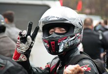 Мотоколонной под дождем