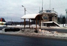 КАМАЗ снес пост ДПС на Советском тракте