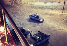 Гонки у «Jam Молл». Шлагбаум и бетонные блоки не помеха