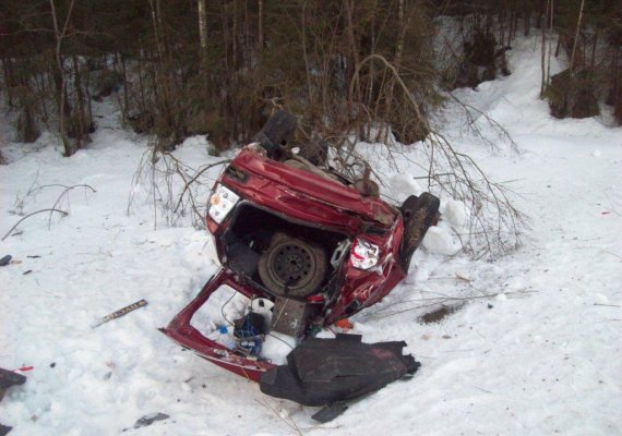 На трассе «Вятка» перевернулась «Приора». Есть пострадавшие