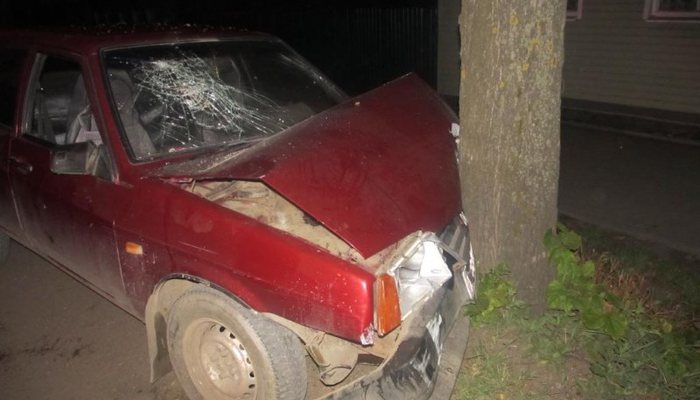 В Слободском водитель врезался в дерево. Пострадал пассажир автомобиля