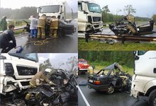 На трассе Киров-Пермь «Фольксваген» врезался в большегруз