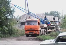  В Омутнинске кран «КЧУС» упал на линию электропередач