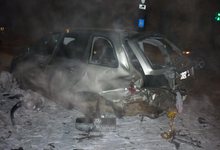 BMW проехал на красный - вечерняя авария на Октябрьском проспекте