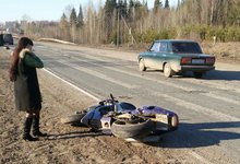 На объездной Нововятска столкнулись мотоцикл и «Шевроле»
