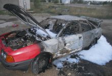 В Лебяжъе сгорела Audi