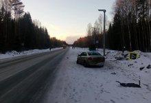 Пенсионерка на машине снесла столб и поколечила мужа