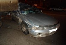 На Ленина пьяный водитель Мицубиси въехал в припаркованную Газель