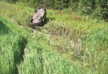 На трассе Киров – Стрижи перевернулась «Лада Калина»