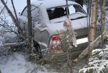 По дороге в Кикнур «Лада Калина» съехала в кювет