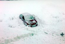 На трассе Киров — Вятские Поляны водитель «Калины» вылетел в кювет