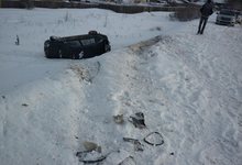 В Нововятском районе автомобиль «Рено» вылетел в кювет