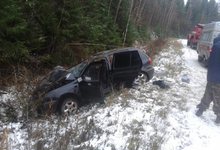 Шесть машин «улетели» в кювет из-за снегопада в Кировской области 