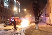 В районе кинотеатра «Смена» сгорел автомобиль